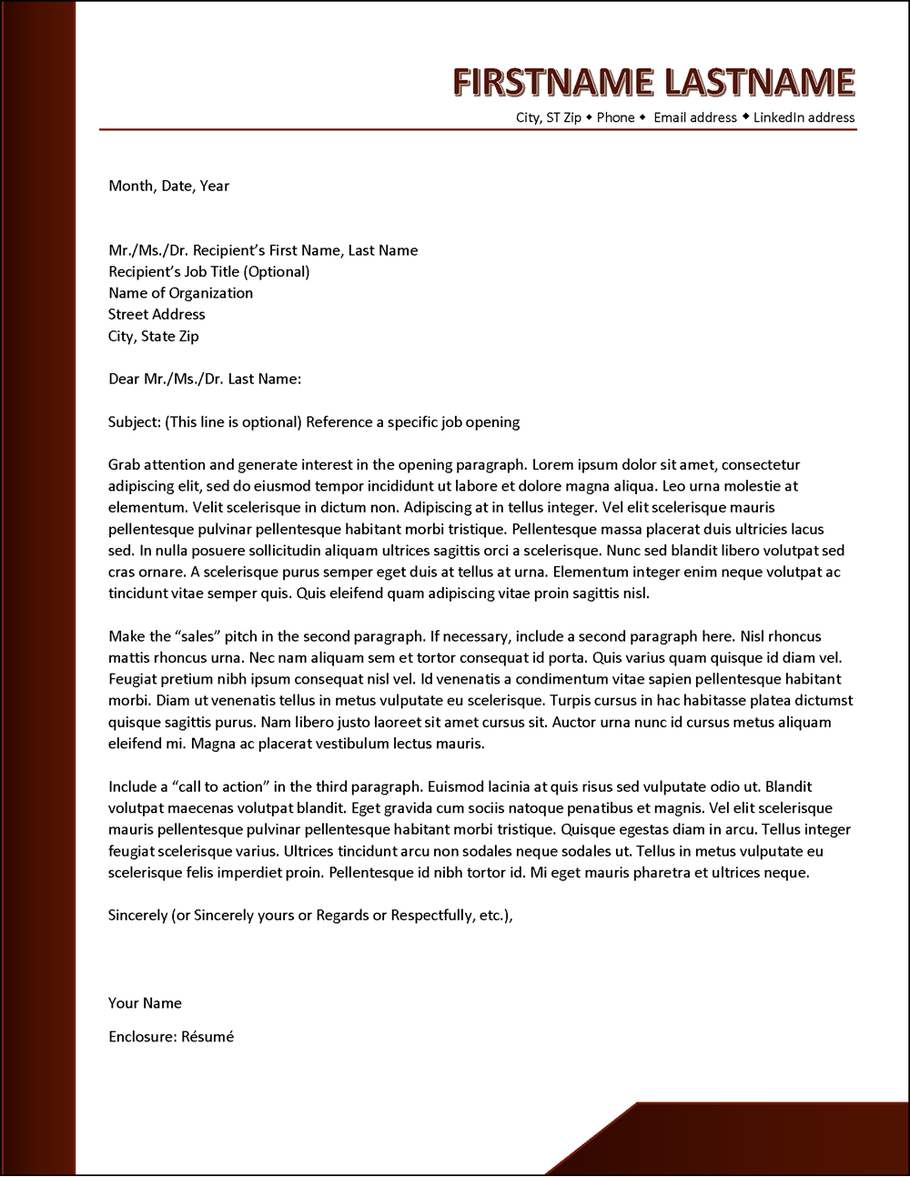 Autumn Peak Cover Letter Template