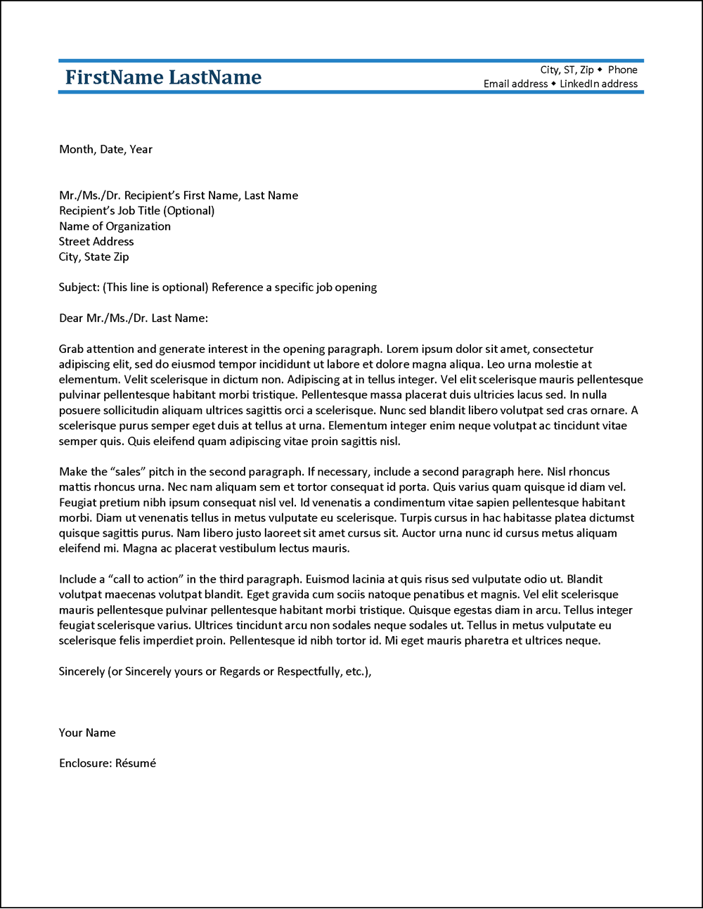 Blueadora Cover Letter Template