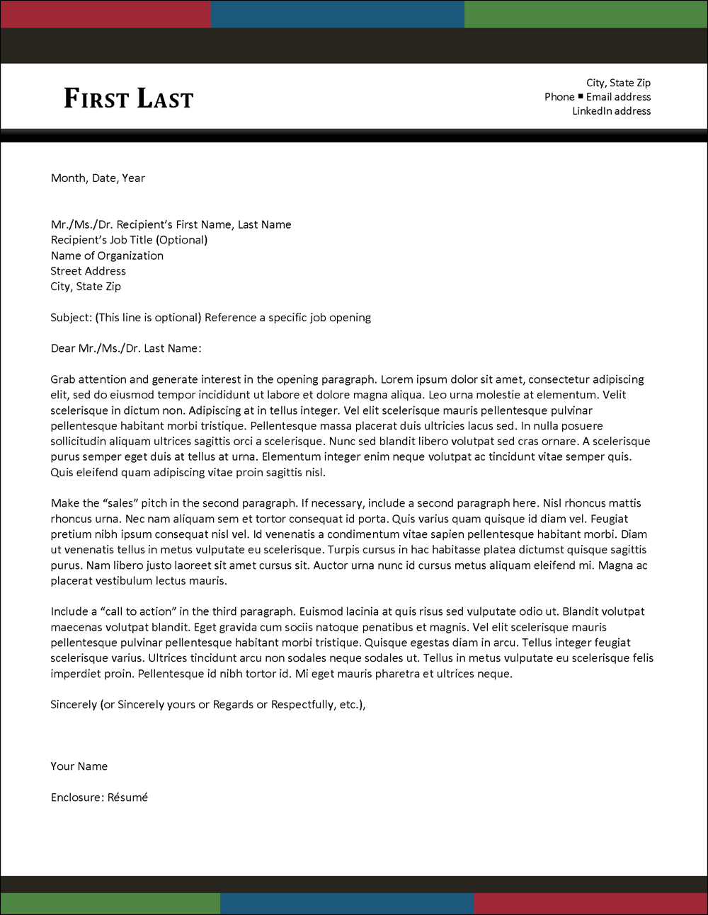 Modern Success Cover Letter Template