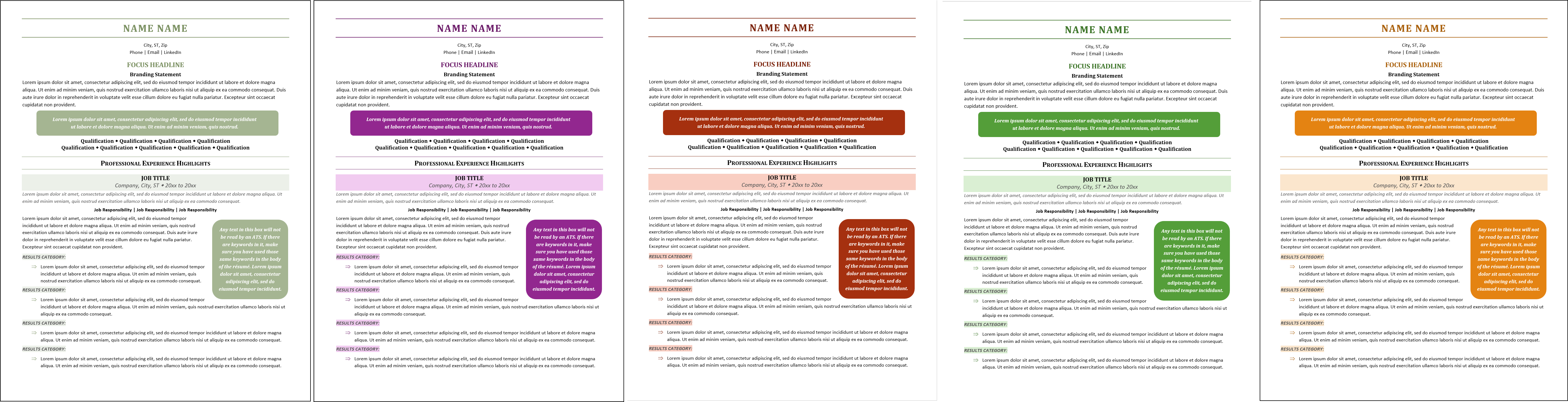 Skyphoria An Impressive Resume Template Color Choices