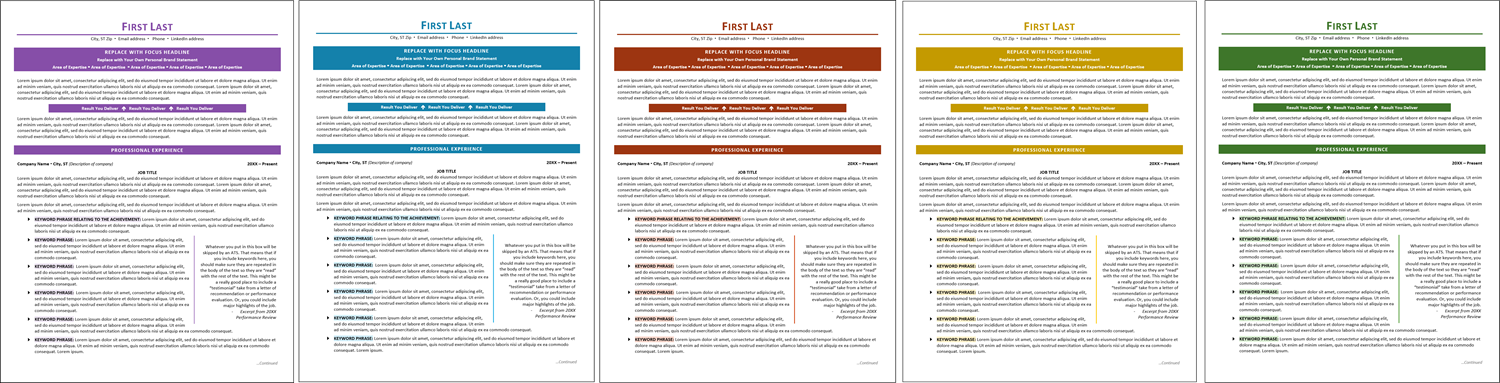MIdnight Vista Powerful Resume Template Color Choices