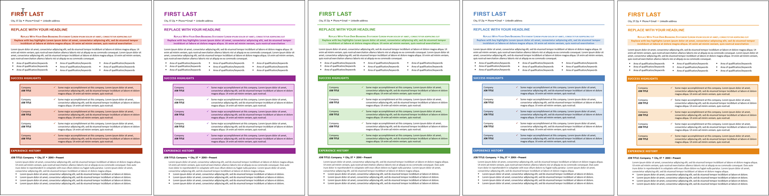 Purple Haze Resume Template Color Choices