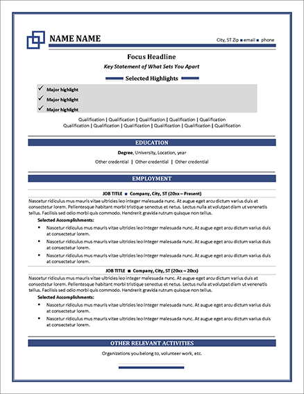Distinctive Resume Templates | Home