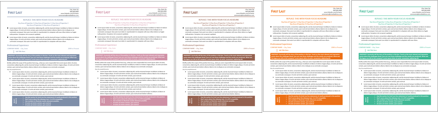 Rising Star Results-Focused Resume Template Color Choices