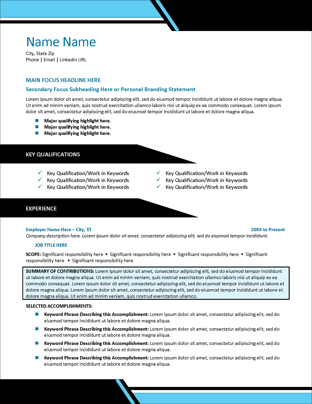 Power Play Resume Template Page 1