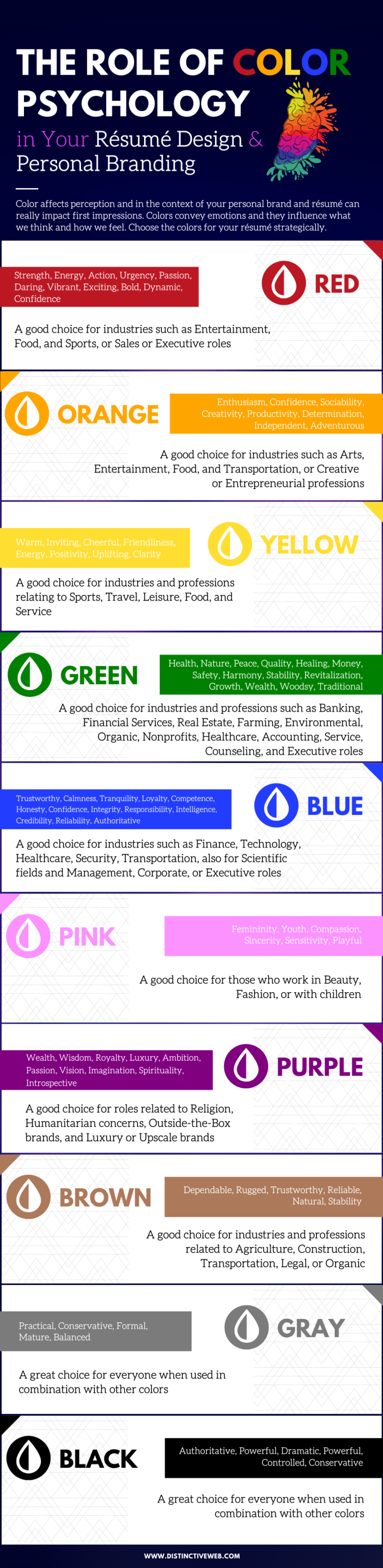 Using Color on Your Resume Distinctive - Using Color On Your Resume Infographic 800x3273 