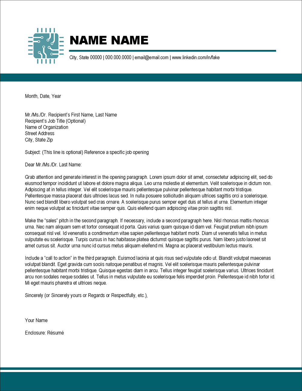 Technical Pursuits Entry Cover Letter Template