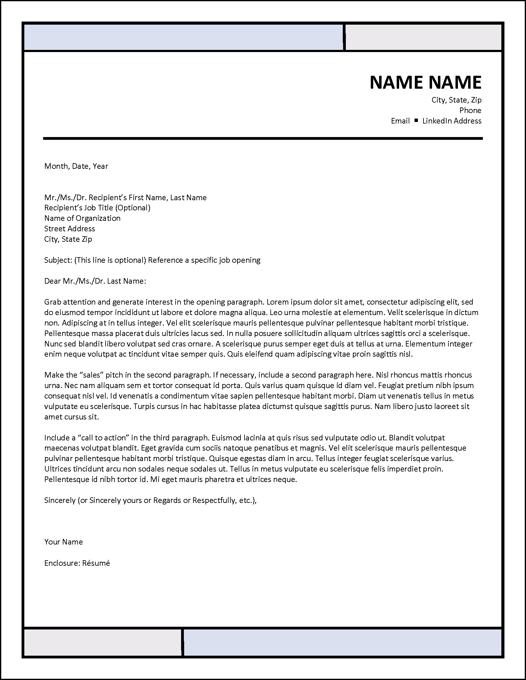 Windowpanes Letter Template