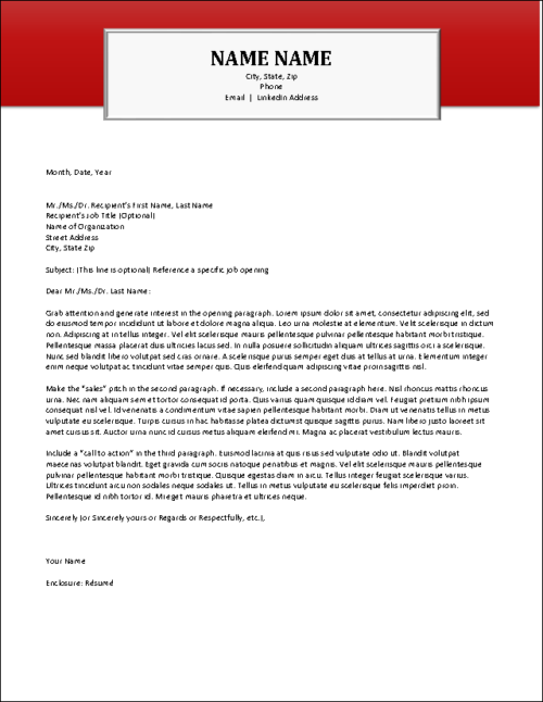 Next Steps Classic Format Cover Letter Template