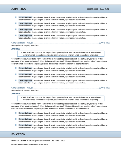 Flexible Resume Template Page 2