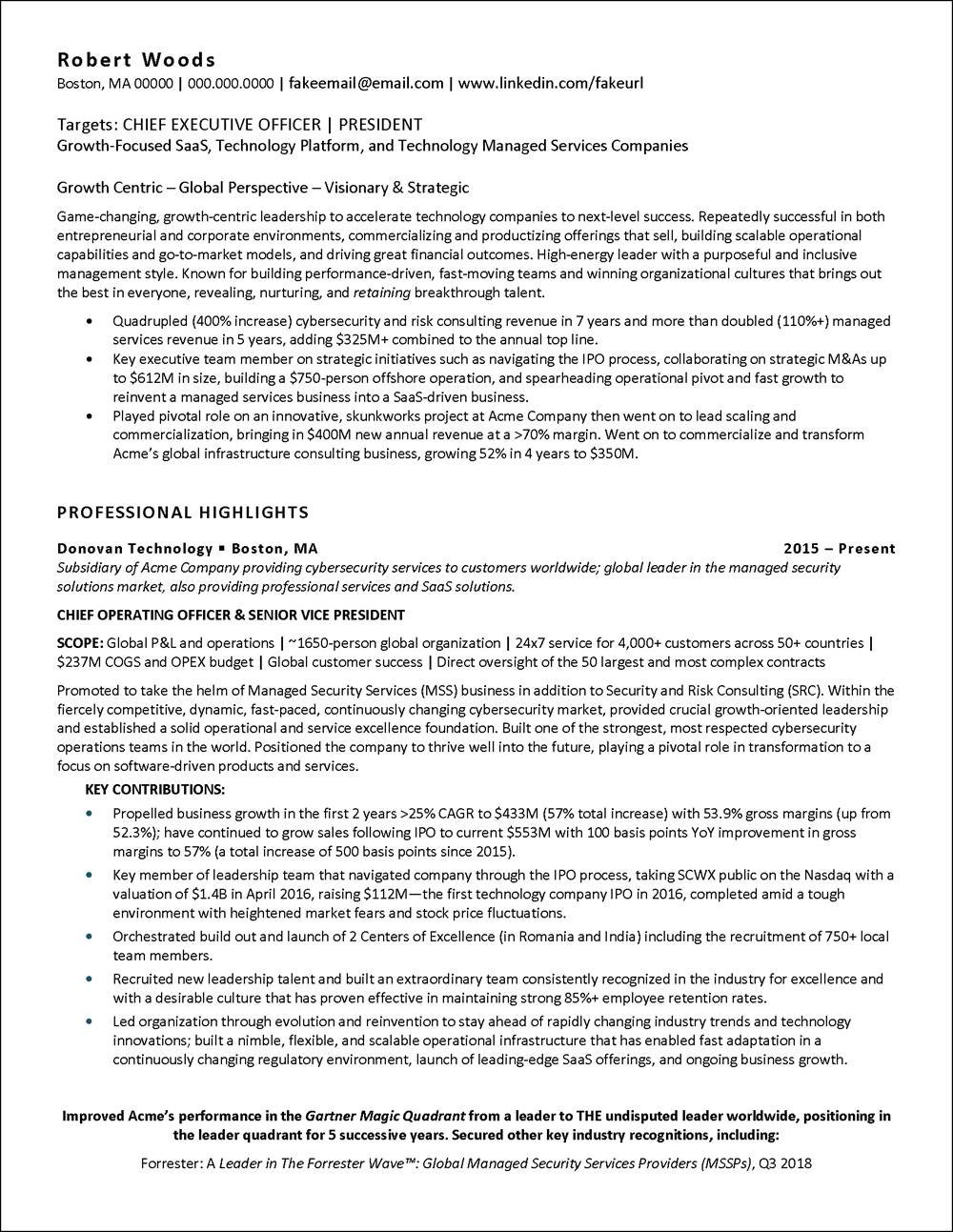 Boring, Plain Text Resume Before Transformation