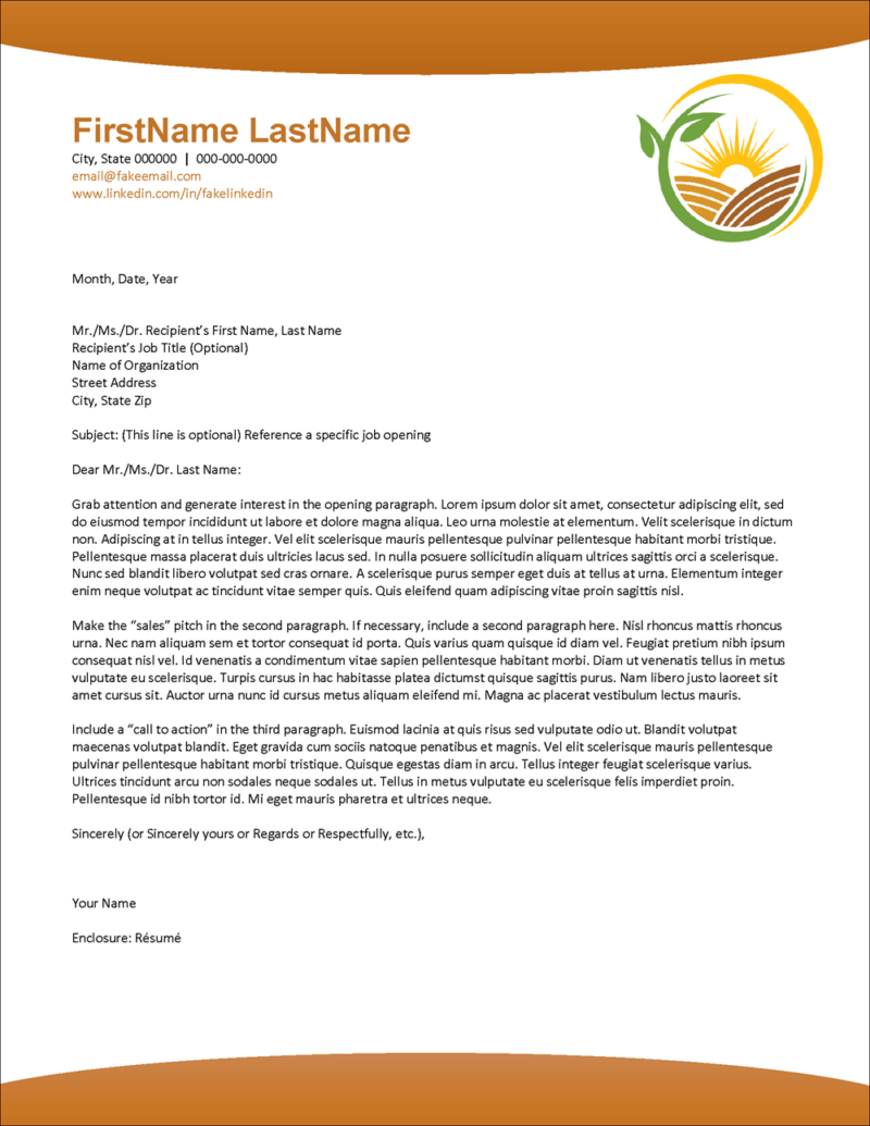 Bio, Letter & References Templates for the Agricultural Industry