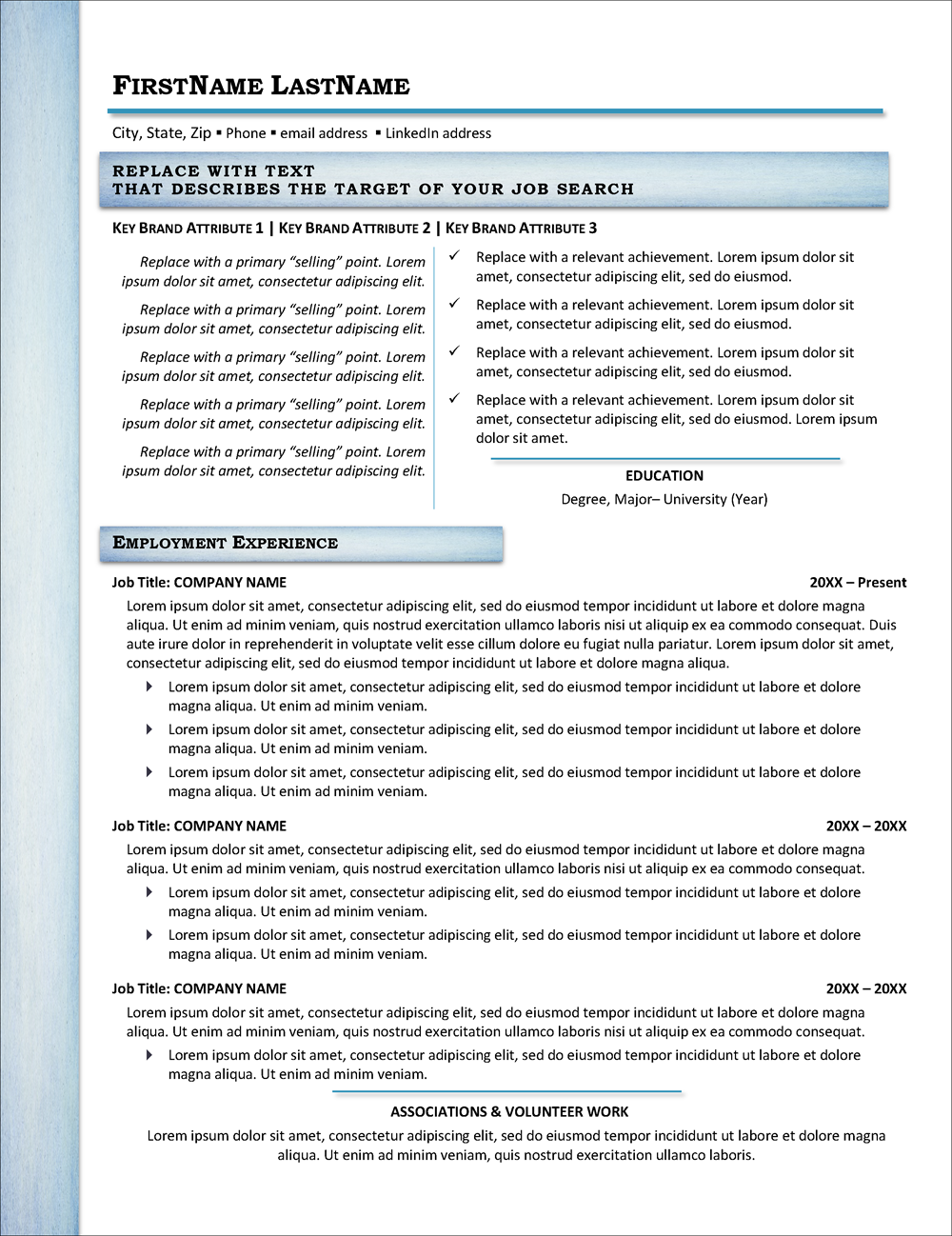 Ambient EntryAmbient Entry Multi-Use Resume Template