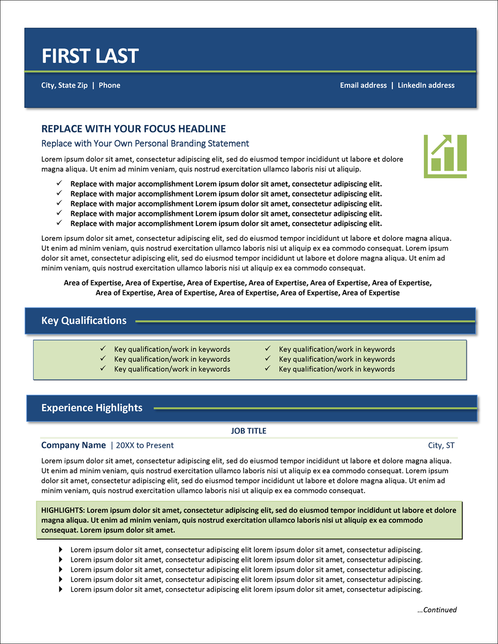 Amplify Best Resume Template Page 1