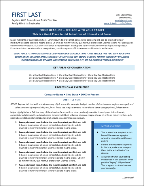 Modern Professional Resume Template Page 1