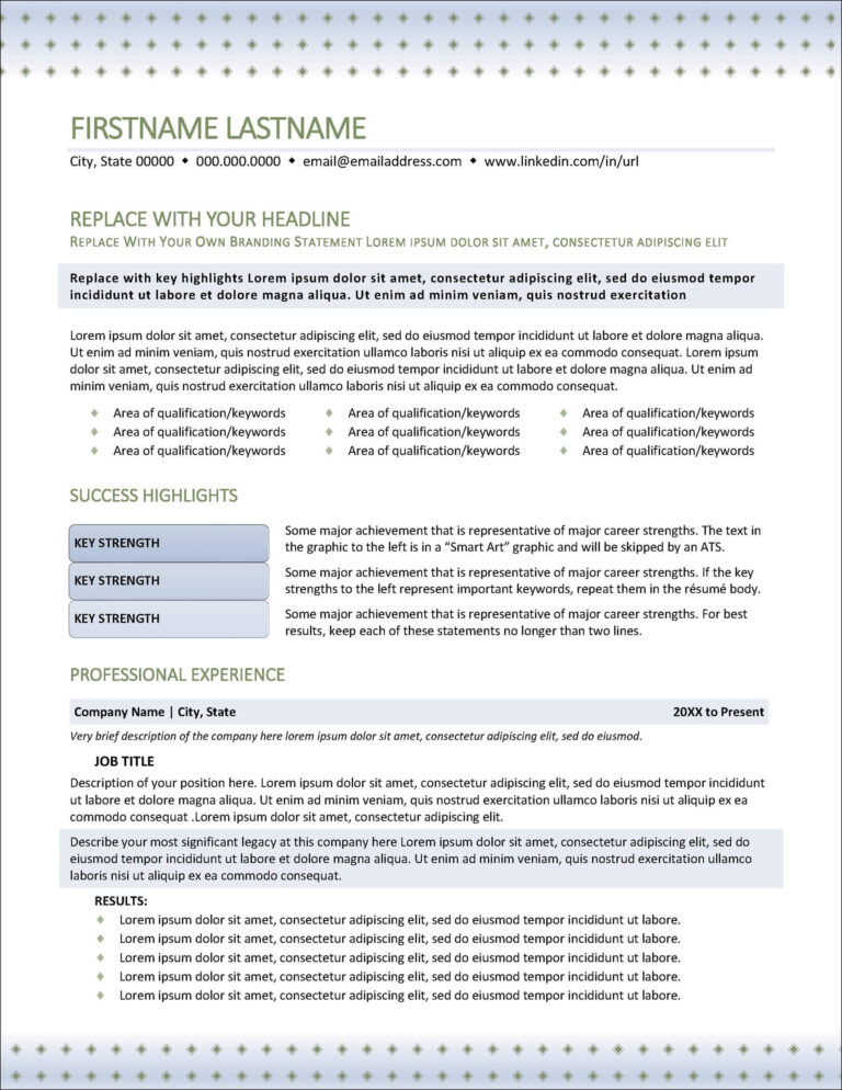Attractive Resume Template Page 1