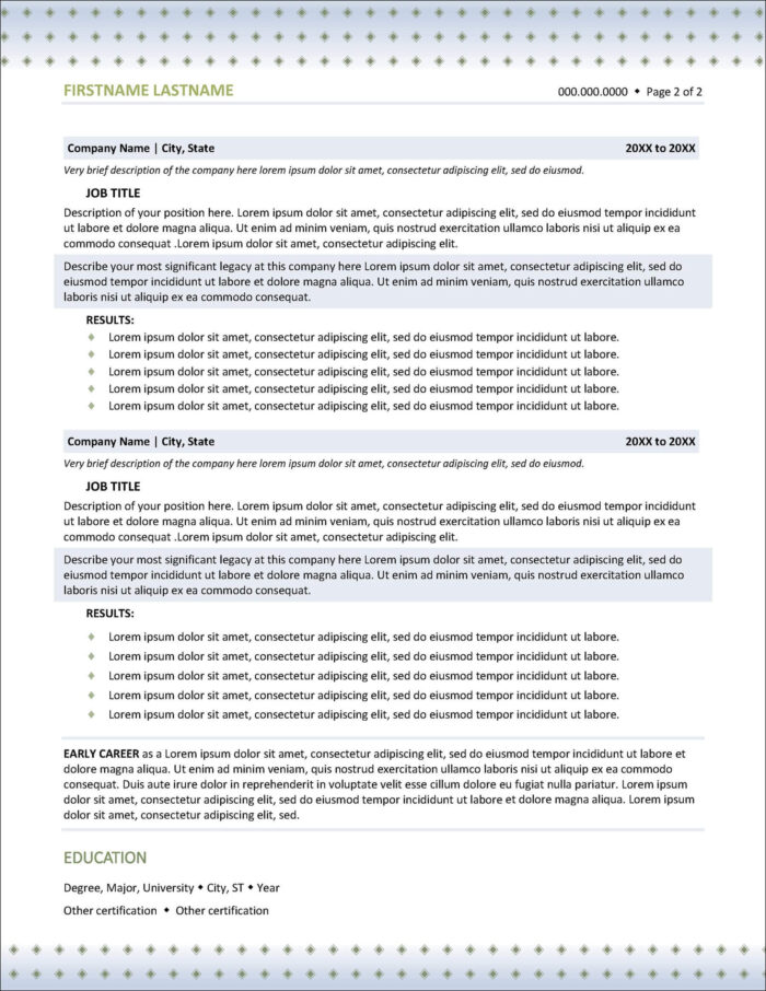 Attractive Resume Template Page 2