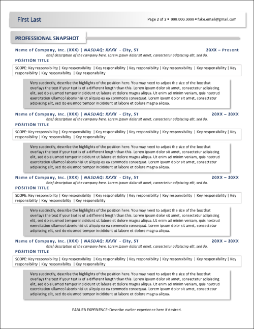 Boardscape Board Resume Template Page 2