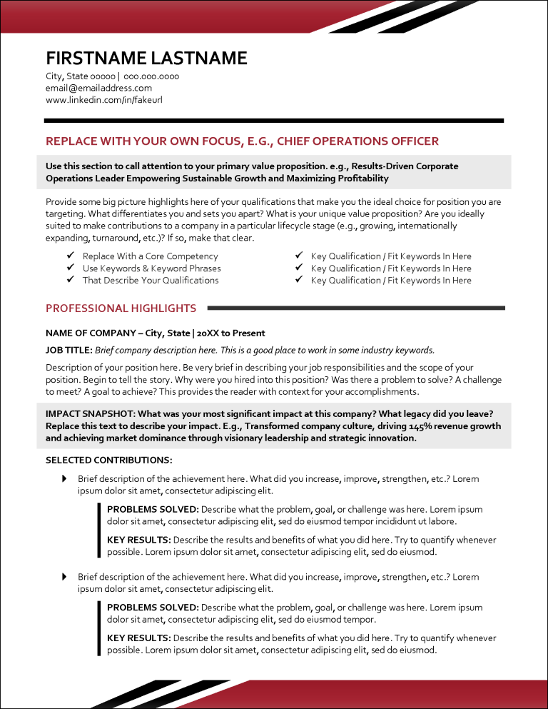 Bold Solutions Resume Page 1