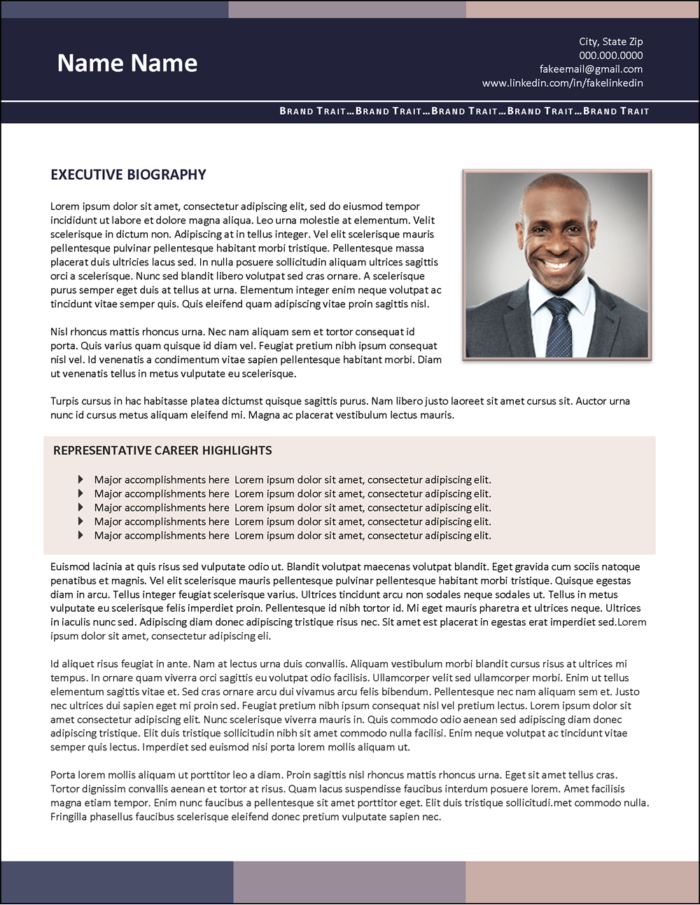 Boxsy Contemporary Biography Template