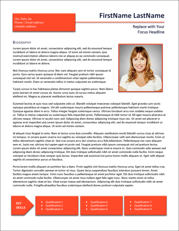 Bright Entry High School Student Biography Template