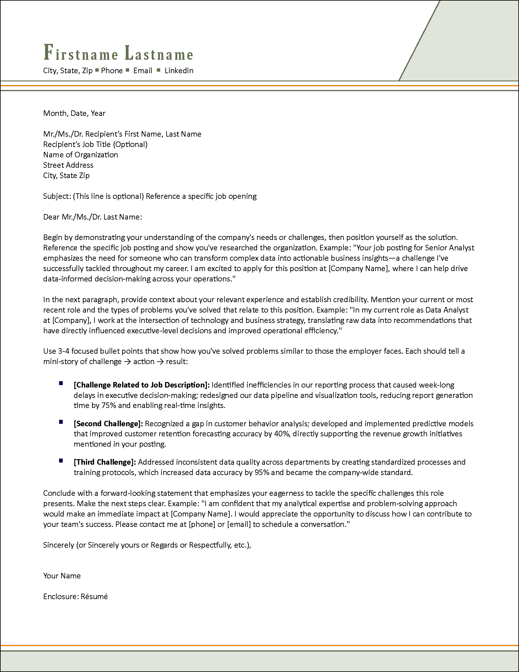 Career Booster Cover Letter