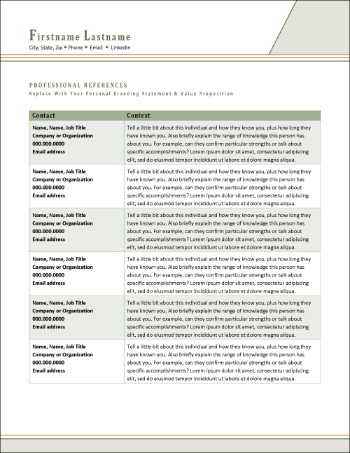 Career Booster References