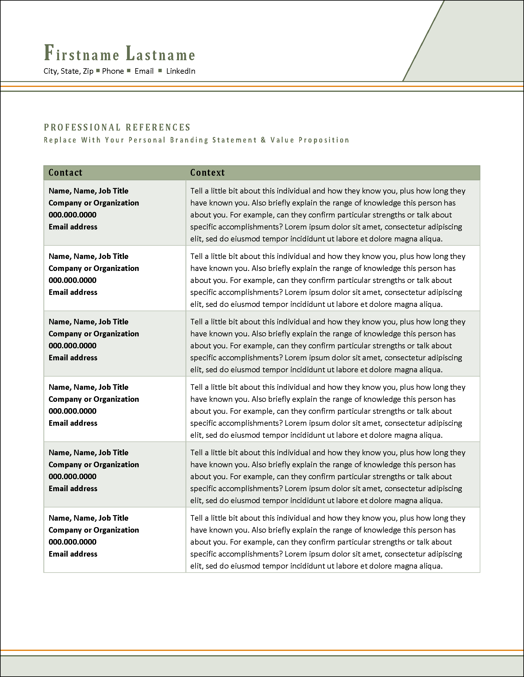 Career Booster References