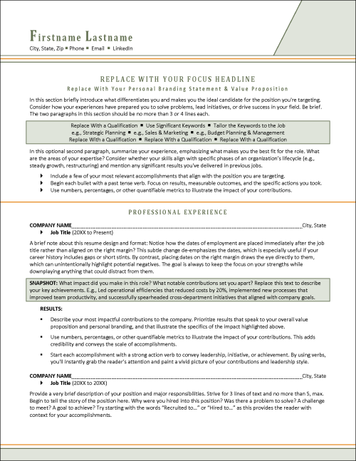 Career Booster Resume Page 1