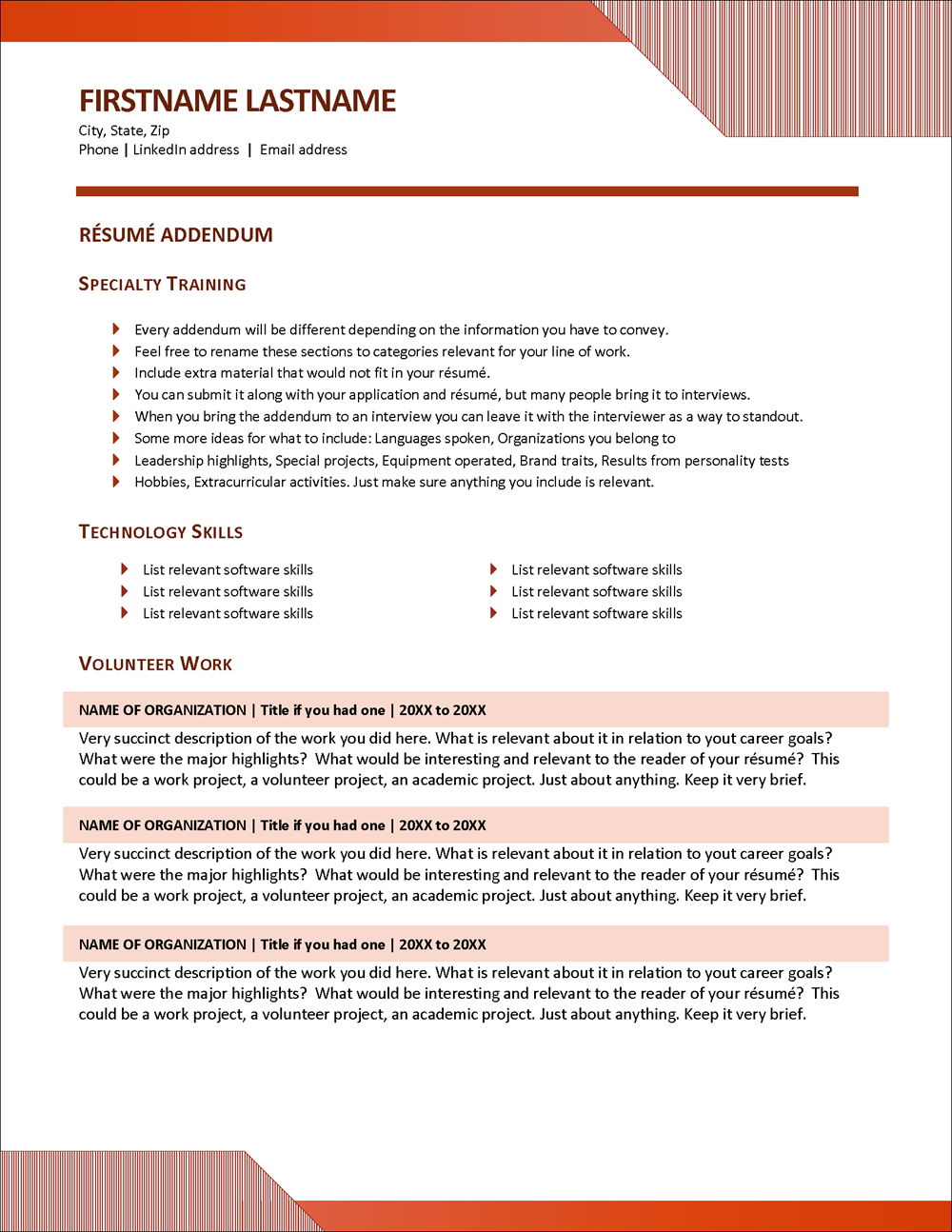 Career Optics Addendum Template