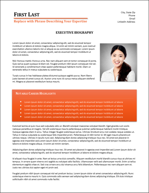 Consultant Biography Template