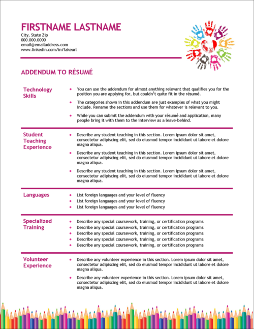 Early Childhood Education Edge Addendum Template