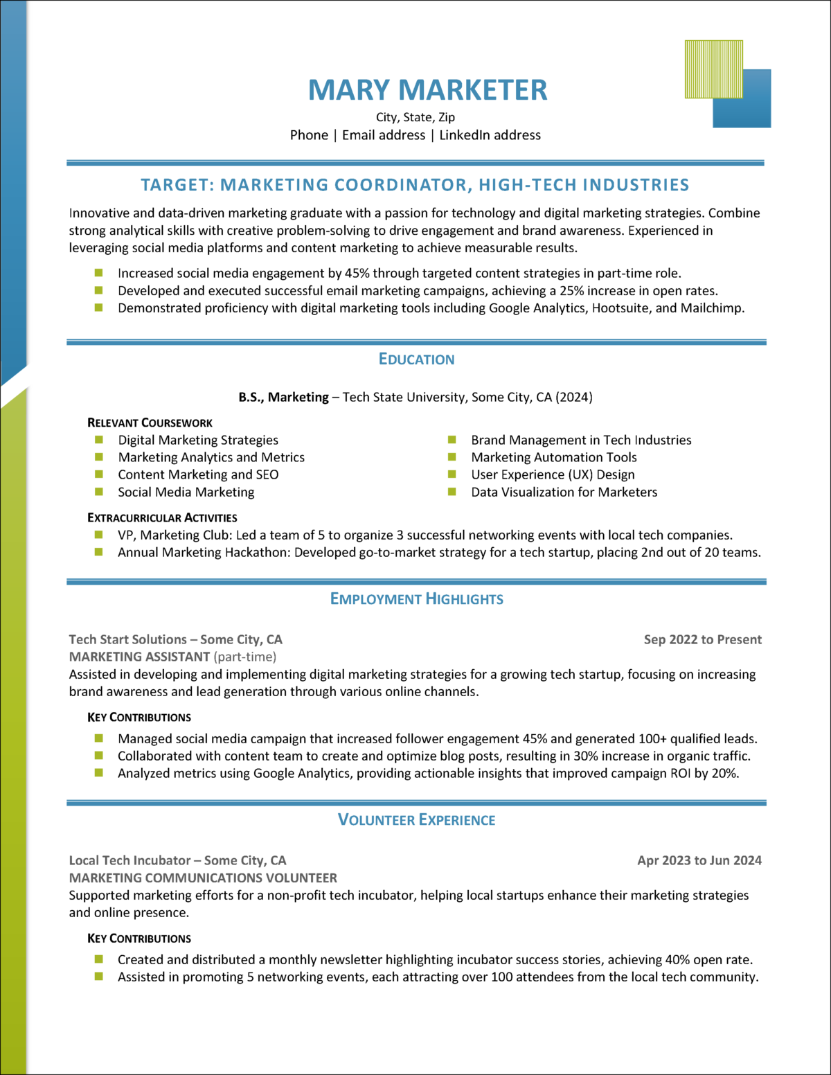 Entry-Level Resume Template | Custom-Designed for MS Word