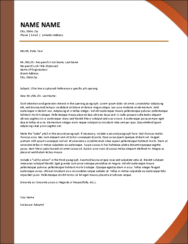 Fireside Cover Letter Template