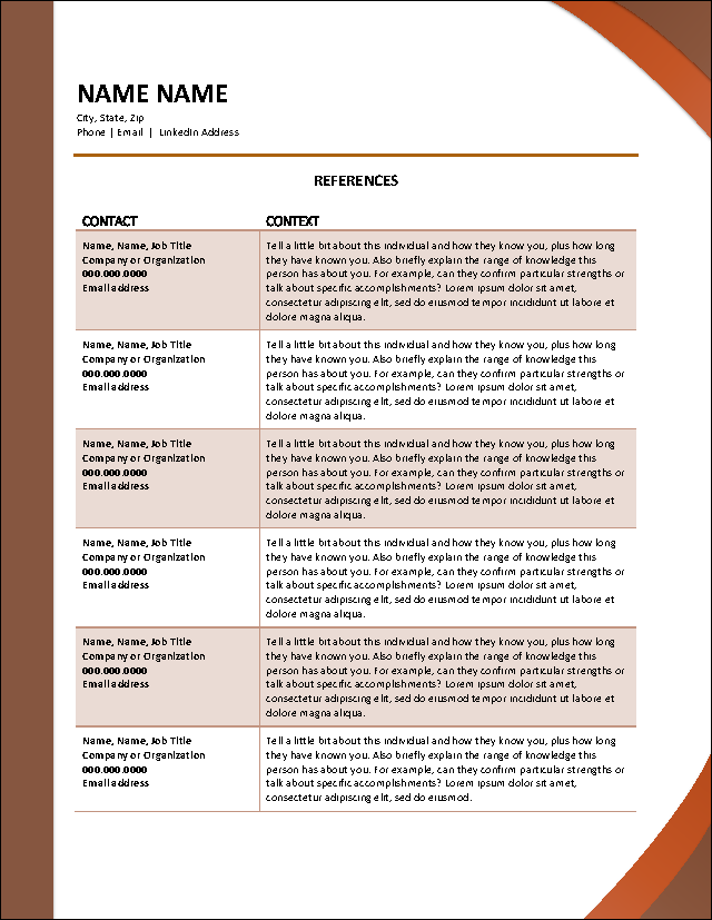 Fireside References Template