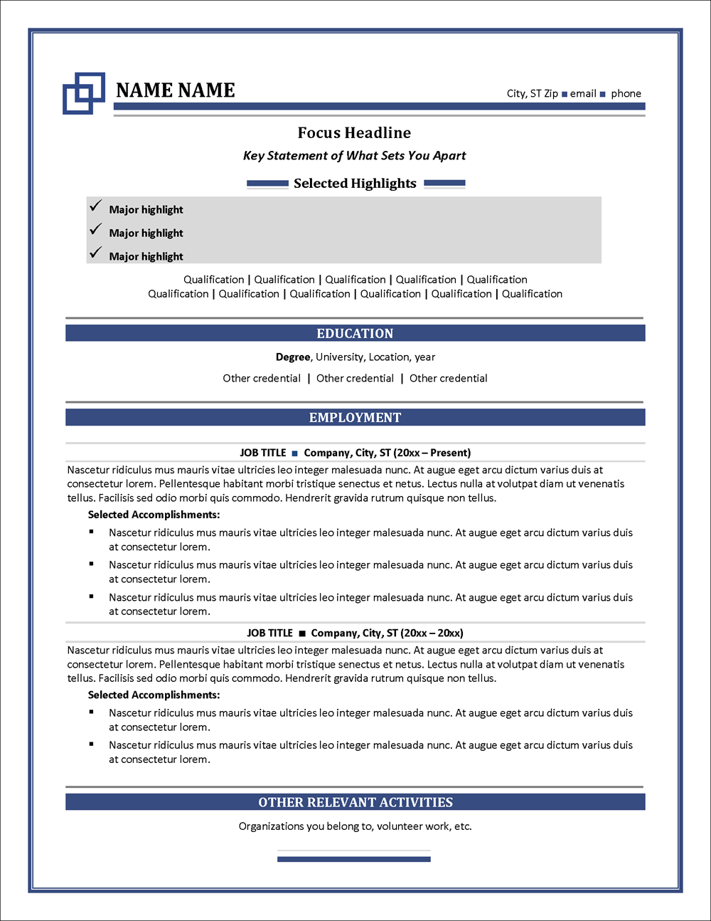 Genesis One-Page Resume Template