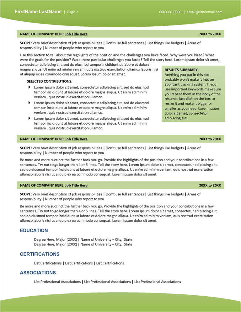 Resume Keywords ATS amp Keyword Optimized - Healthcare Edge Resume Page 2 768x994