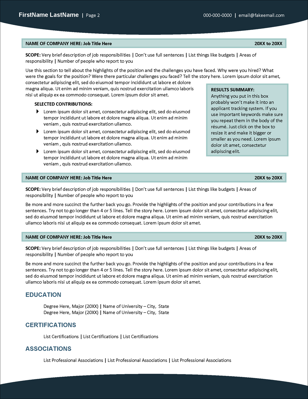 Resume Template for Industrial Industry Page 2