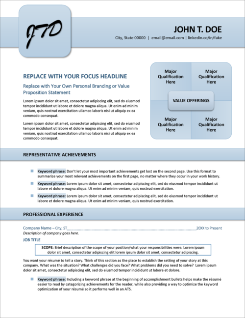 Flexible Resume Template Page 1