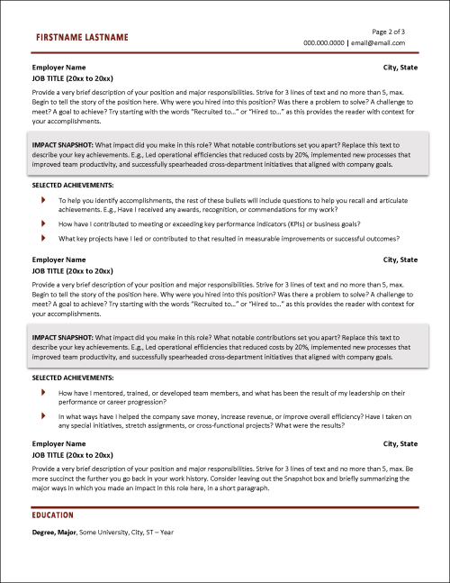 Maroontastic Resume Page 2