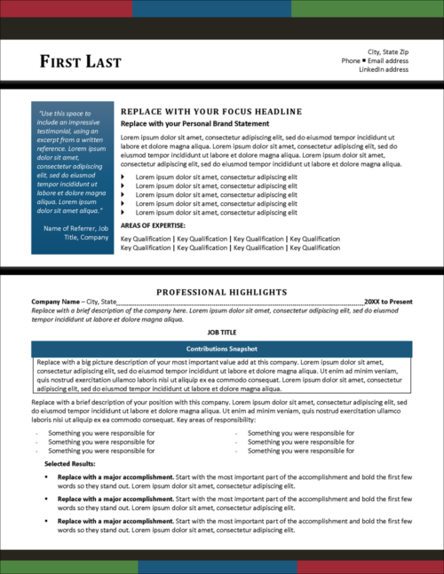 Modern Resume Template Page 1