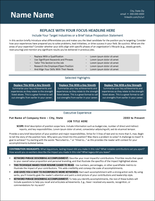 Phoenix Resume Template Page 1
