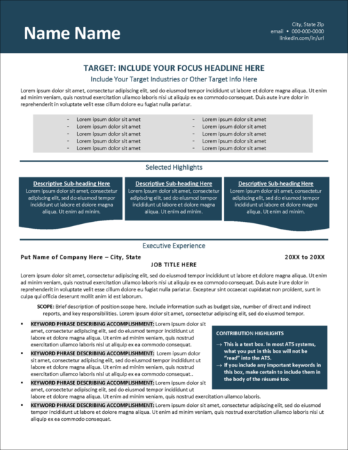 Popular Resume Template Page 1