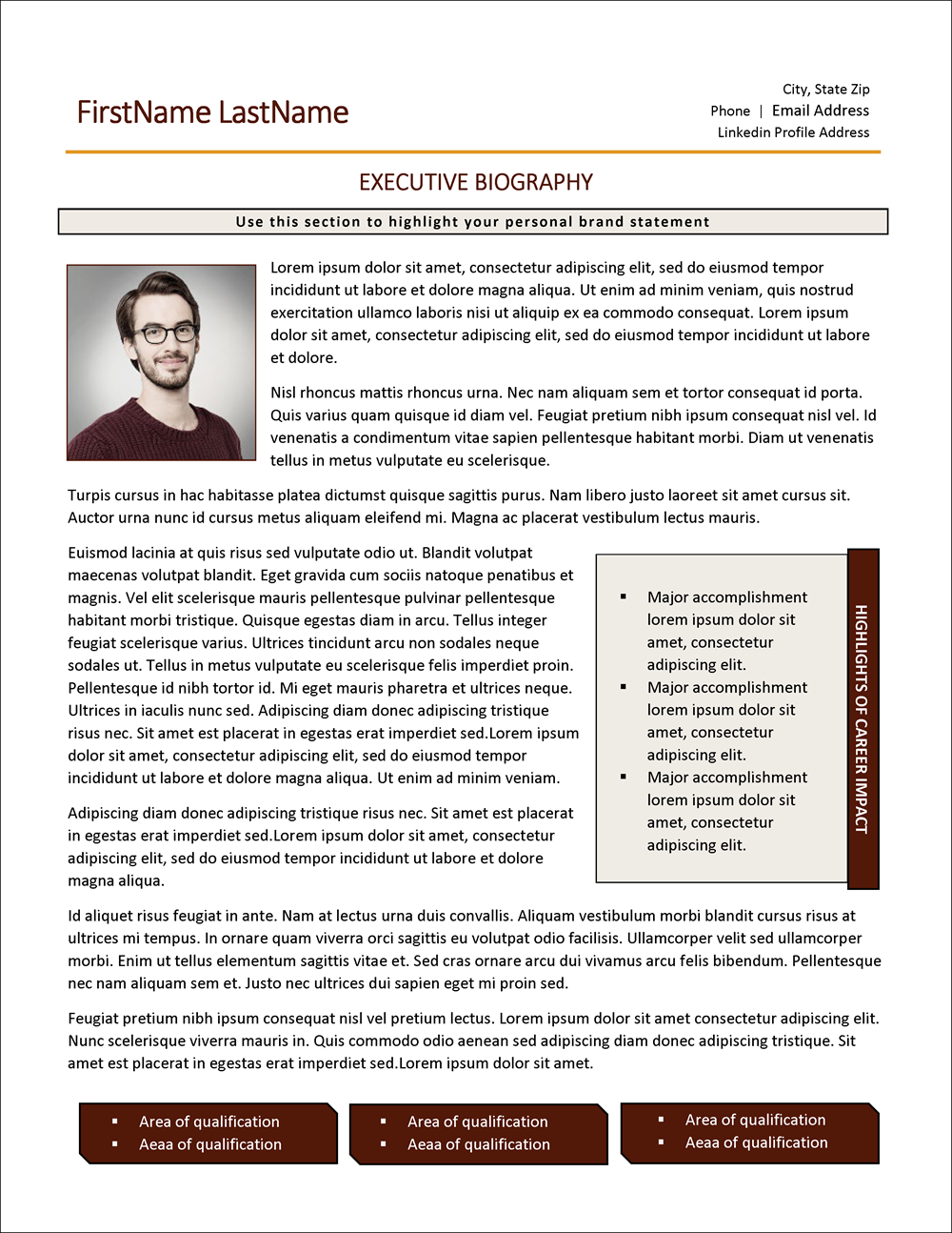 Project Manager Biography Template