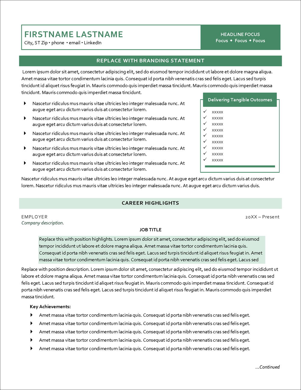 Seaspray An Easily Customized Resume Template Page 1