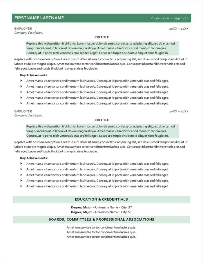 Seaspray An Easily Customized Resume Template Page 2