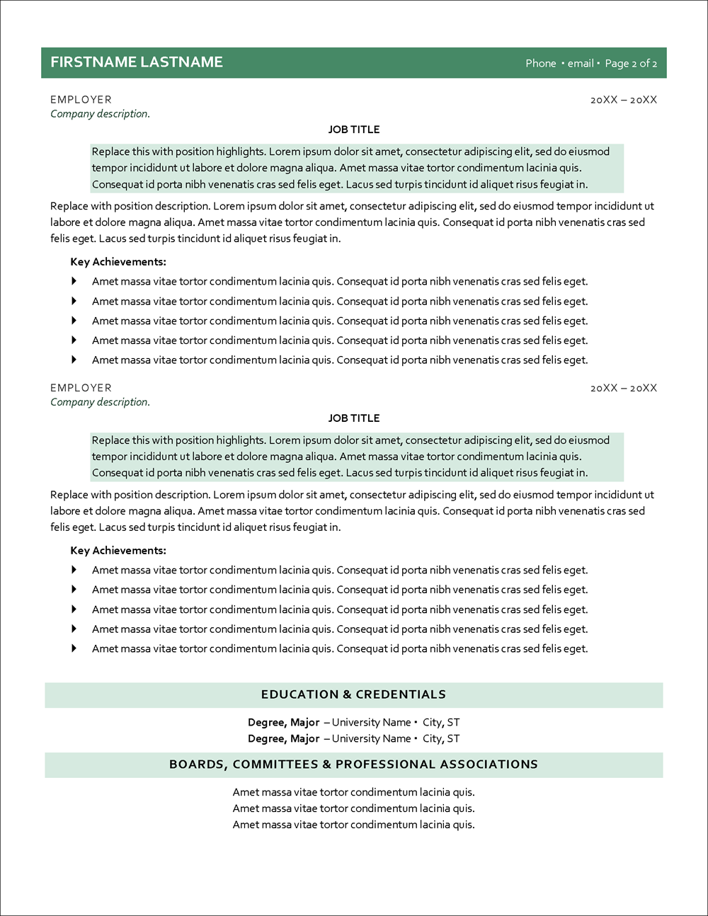 Seaspray An Easily Customized Resume Template Page 2
