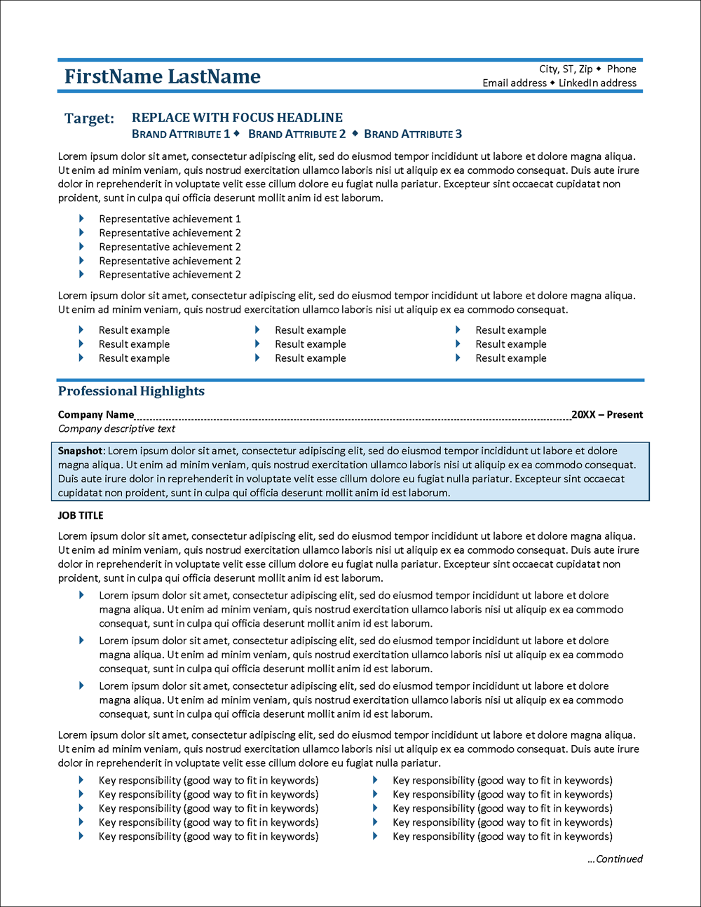 Simple Resume Template Page 1