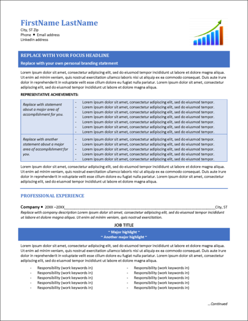 Upward Bound Combination Format Resume Template Page 1