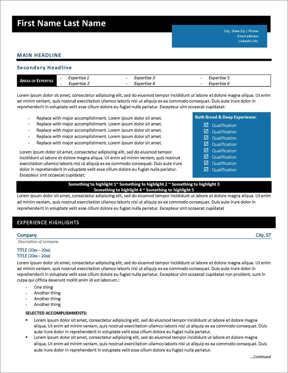 Science Resume Template Page 1